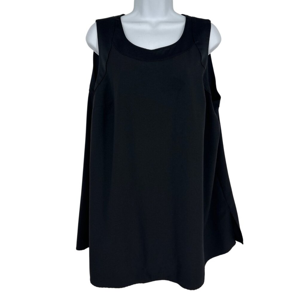 Lane Bryant Black Sleeveless Top With Back Zipper & Side Slits Plus Size 16